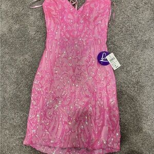 Elegant Pink Sequin Dress